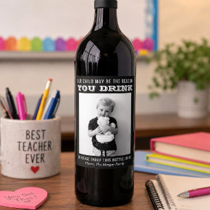 Rótulo De Garrafa De Cerveja Engraçado Professor Dando Vinho