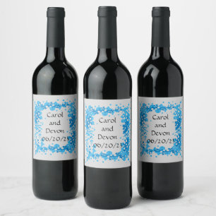 Rótulo De Garrafa De Cerveja Ensaio de Recepção de Casamento Vinho Azul Elegant