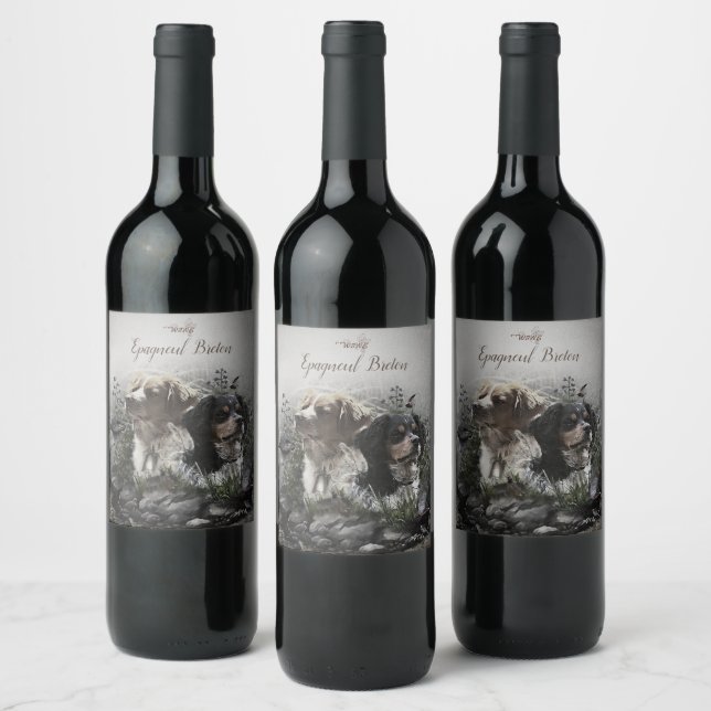 Rótulo De Garrafa De Cerveja Epagneul Breton, Bretanha Spaniel (Garrafas)