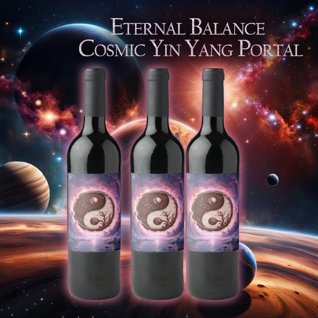 Rótulo De Garrafa De Cerveja Equilíbrio ao Luar – Yin Yang da Luz Eterna.  (Criador carregado)
