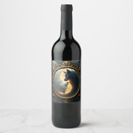 Rótulo De Garrafa De Cerveja Equilíbrio Lunar – Onde as Sombras Abraçam a Luz.