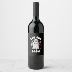 Rótulo De Garrafa De Cerveja Equipe Boo Boo Enfermeira Fofa Fantasma Halloween 
