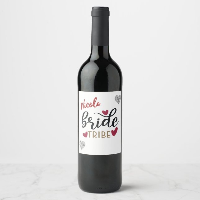 Rótulo De Garrafa De Cerveja Equipe da Noiva Nome Personalizado  (Frente)