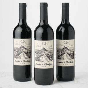 Rótulo De Garrafa De Cerveja Esboço da Vinha