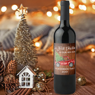 Rótulo De Garrafa De Cerveja Escoteiro Madeira Primeiro Natal Novo Caminhão