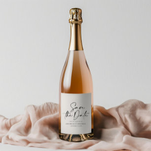 Rótulo De Garrafa De Cerveja Escrita casual moderna - Vinho de casamento preto