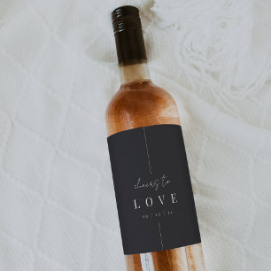 Rótulo De Garrafa De Cerveja Escrita Mínima Moderna Alegra ao Casamento do Amor