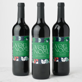 Rótulo De Garrafa De Cerveja Escrito geométrico colorido Noel de Natal brilhant