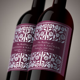 Rótulo De Garrafa De Cerveja Espada Medieval Real Casamento Roxo Prateado