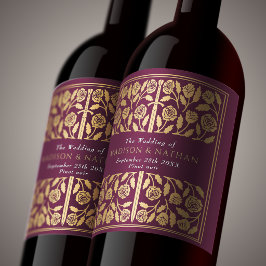 Rótulo De Garrafa De Cerveja Espada Medieval Real Dourada Roxa Casamento