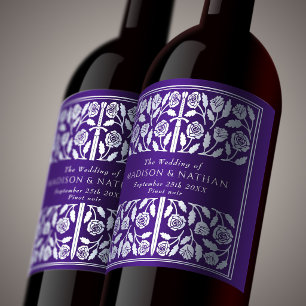 Rótulo De Garrafa De Cerveja Espada Medieval Real Roxa Casamento