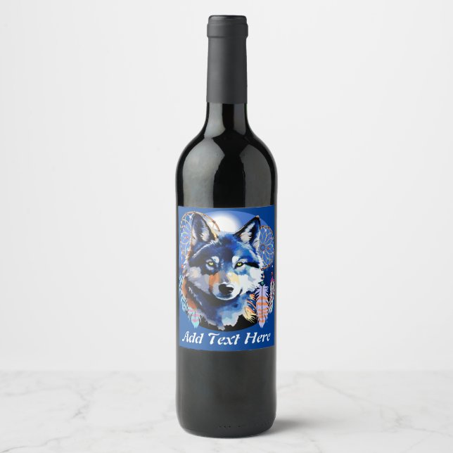 Rótulo De Garrafa De Cerveja Espírito Animal Nativo Lobo  (Frente)