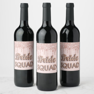 Rótulo De Garrafa De Cerveja Esquadrão da noiva beijo de rosa dourada escorre b