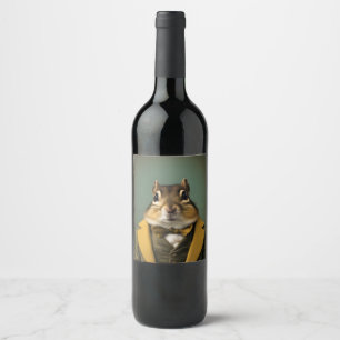 Rótulo De Garrafa De Cerveja  Esquilo Inteligente