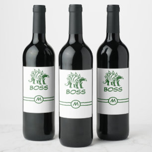 Rótulo De Garrafa De Cerveja Estegossauro Verde Florestal Espetou Dinossauro