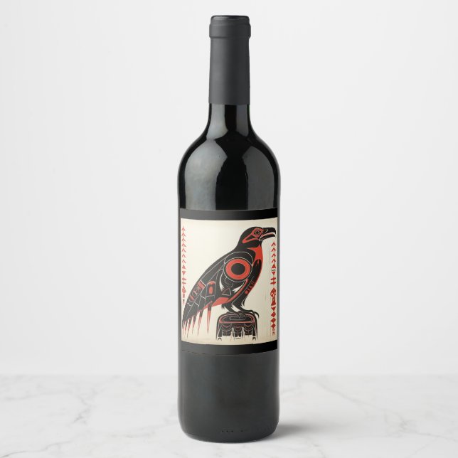 Rótulo De Garrafa De Cerveja Estilo de arte do Pacífico Noroeste (Frente)