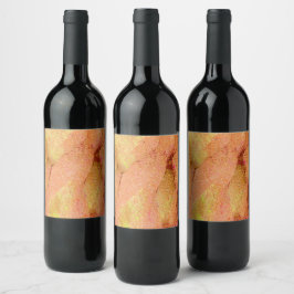 Rótulo De Garrafa De Cerveja Estilo de couro rugoso com tinta vestida, salmão