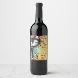 Rótulo De Garrafa De Cerveja Estilo Moderno de Cat Divertido