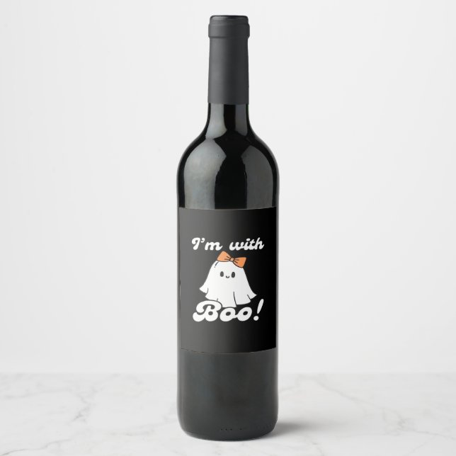 Rótulo De Garrafa De Cerveja Estou Com Boo Estilo Retro Engraçado (Frente)