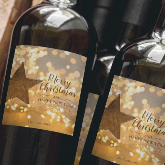 Rótulo De Garrafa De Cerveja Estrela de Natal (Criador carregado)