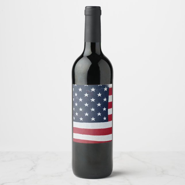 Rótulo De Garrafa De Cerveja Estrelas e faixas (Frente)