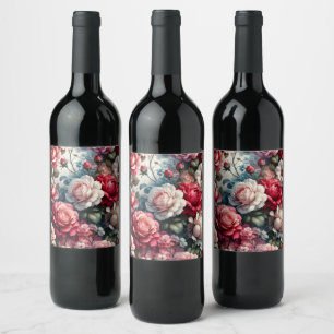 Rótulo De Garrafa De Cerveja Eterno Rosa Floral Charme