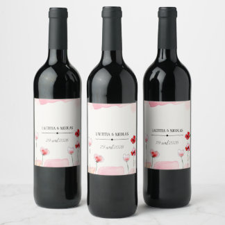 Rótulo De Garrafa De Cerveja Etiquette "Coquelicots"