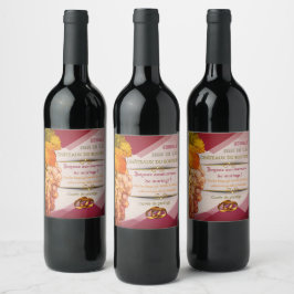 Rótulo De Garrafa De Cerveja Étiquette de vin. Cuvée des époux