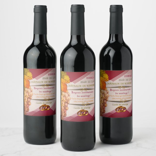 Rótulo De Garrafa De Cerveja Étiquette de vin. Cuvée des époux (Garrafas)