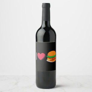 Rótulo De Garrafa De Cerveja Eu Amo Hambúrguer Cheeseburger Alimentação Não Sau