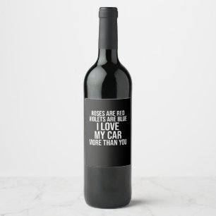 Rótulo De Garrafa De Cerveja Eu Amo Meu Carro Mais Do Que Você Design Divertido