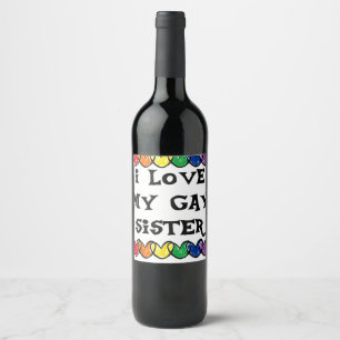 Rótulo De Garrafa De Cerveja Eu amo minha irmã Gay, irmã LGBT, presente, Gay, M
