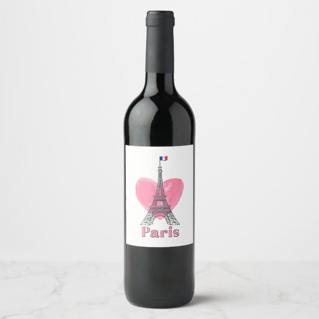 Rótulo De Garrafa De Cerveja Eu Amo Paris Torre Eiffel França Presente (Frente)