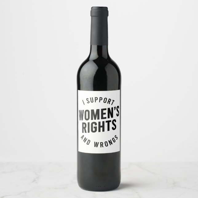 Rótulo De Garrafa De Cerveja Eu Apoio os Direitos E ERROS das Mulheres (Frente)