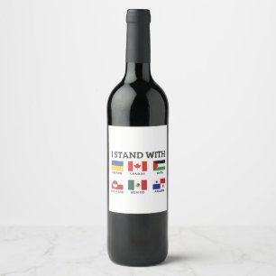 Rótulo De Garrafa De Cerveja Eu fico com o Canadá México Gaza Ucrânia