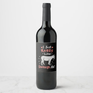 Rótulo De Garrafa De Cerveja Eu Gosto Muito De Donkeys