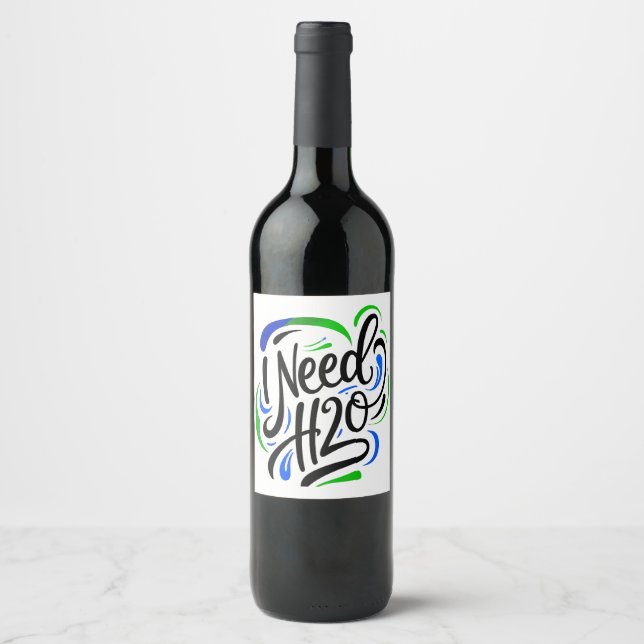 Rótulo De Garrafa De Cerveja Eu preciso de script H2O (Frente)