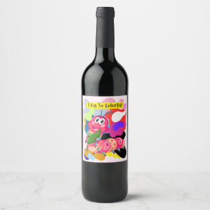 Rótulo De Garrafa De Cerveja Eu sou uma lagarta tão colorida