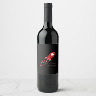 Rótulo De Garrafa De Cerveja Eu Te Amo Até a Lua e de Volta ao Projeto da Nave