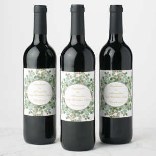 Rótulo De Garrafa De Cerveja Eucalyptus Botânico Sage Branco Circular