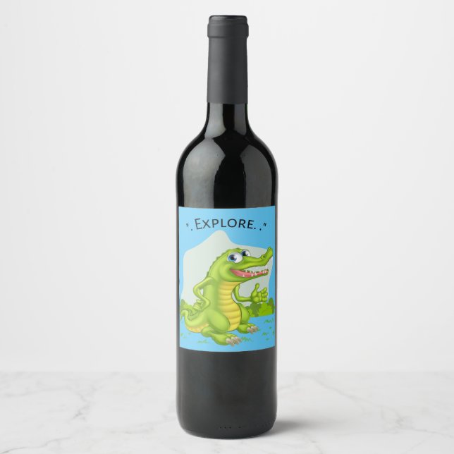 Rótulo De Garrafa De Cerveja explorador de crocodilo (Frente)