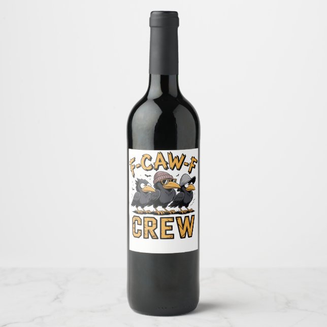 Rótulo De Garrafa De Cerveja F-Caw-F Equipamento De Cascos Engraçado (Frente)