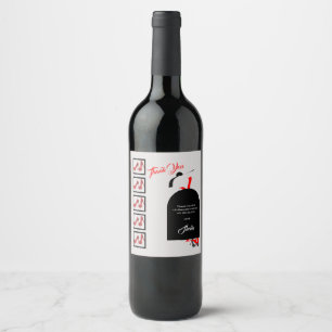 Rótulo De Garrafa De Cerveja Fab Silhouette Glam Red Black Calçados Obrigado An