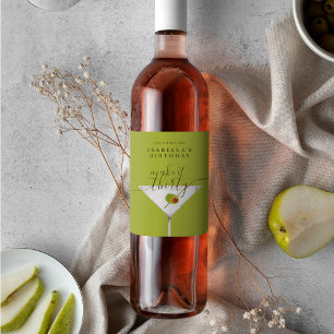 Rótulo De Garrafa De Cerveja Faça dos Trinta um Coquetel Martini de Aniversário
