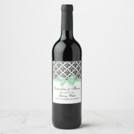 Rótulo De Garrafa De Cerveja Faça-Você-Mesmo BG Vintage Preto Branco Damasco Ve