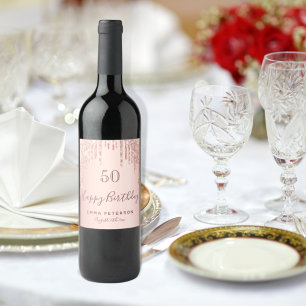 Rótulo De Garrafa De Cerveja faísca cor-de-rosa brilhante rosa de festa de ani