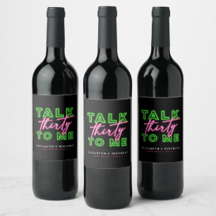 Rótulo De Garrafa De Cerveja Fale Trinta Comigo Sujo 30 Neon Verde & Rosa