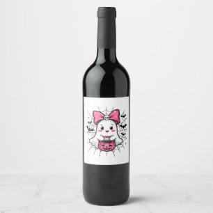 Rótulo De Garrafa De Cerveja Fantasma Spooky com consciência cor-de-rosa do Can