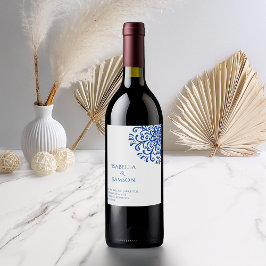 Rótulo De Garrafa De Cerveja Farinha azul-branca