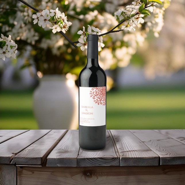 Rótulo De Garrafa De Cerveja Farinha Vermelha Laranja Esbranquiçada (Criador carregado)